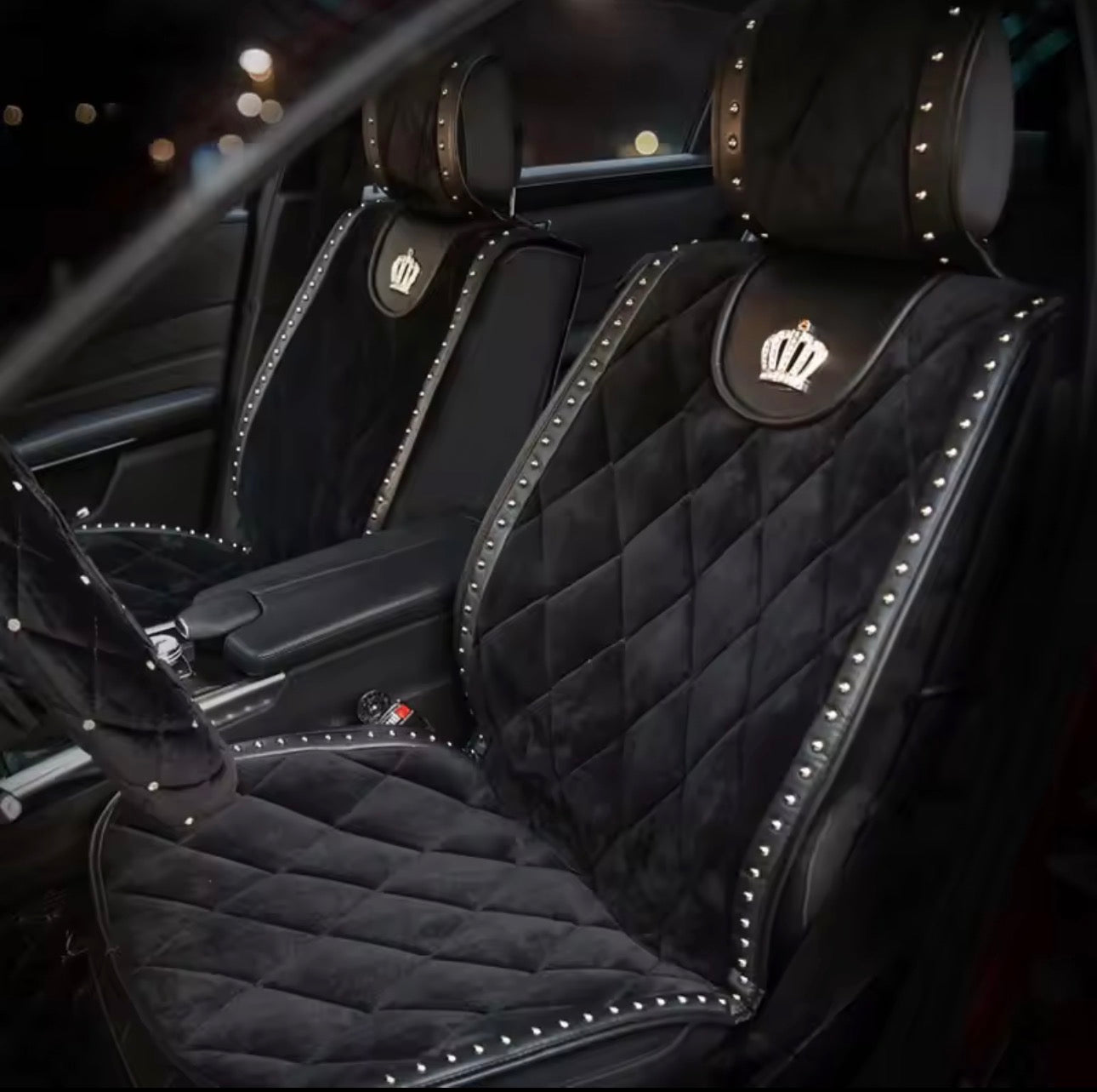 PLUSH CROWN CAR SEAT COVERS