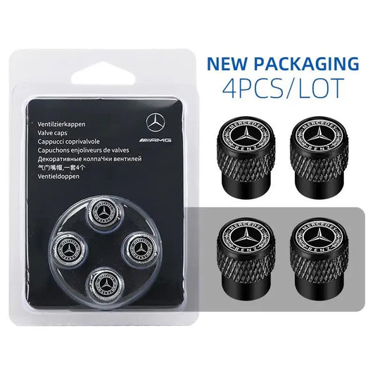 4Pcs/Set Dustproof Anti-block Tyre Valve Stem Protective Caps Fit Mercedes-Benz C W202 W203 W204 E W221 Wheel External Decor