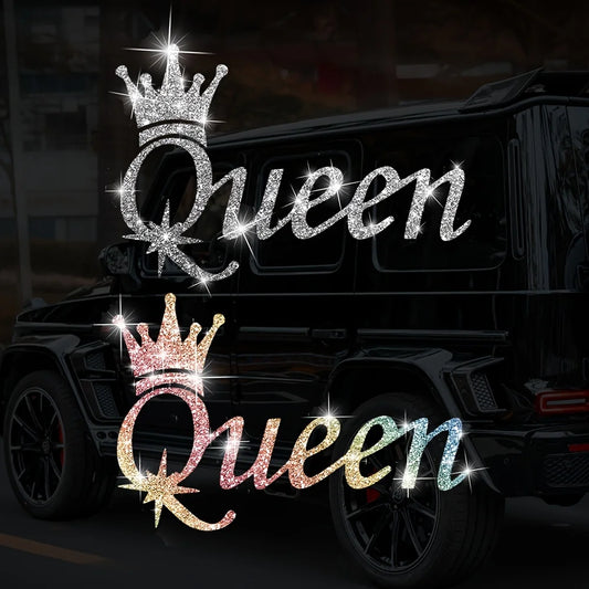 Crown Queen Glitter Car Decal Waterproof Sticker