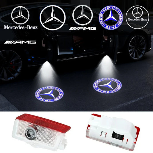 2PCS LED Car Door HD Laser Projector Lights Door Welcome Lamp Mercedes Benz Amg A C E GLC GLA GLE W205 W212 W213 X253 X156 W166