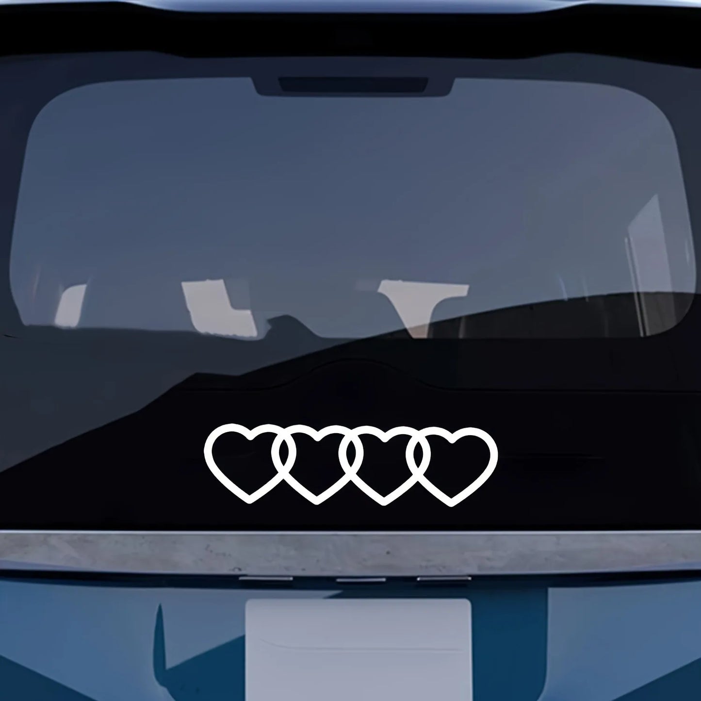 Heart Linked To Heart Car Exterior Decoration Sticker for Car Window Body Rear Tail Decoration Decal