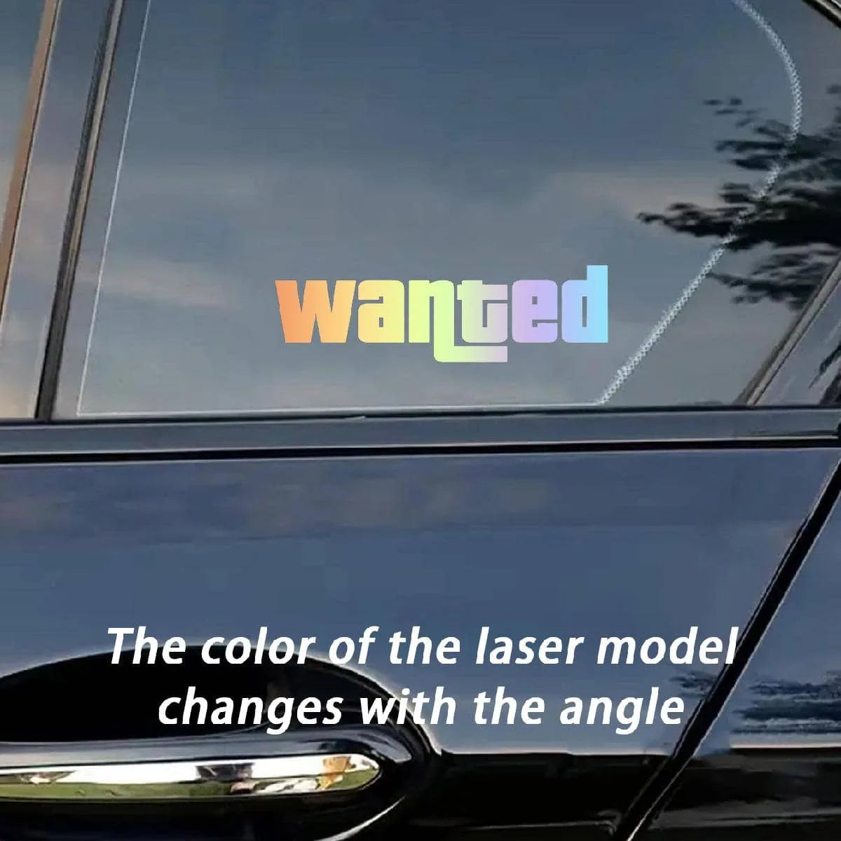 Wanted car sticker decal
