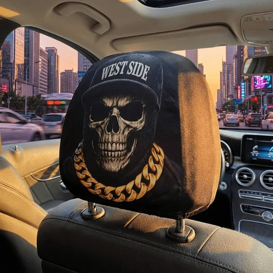 Westside Skull Car Headrest Cover