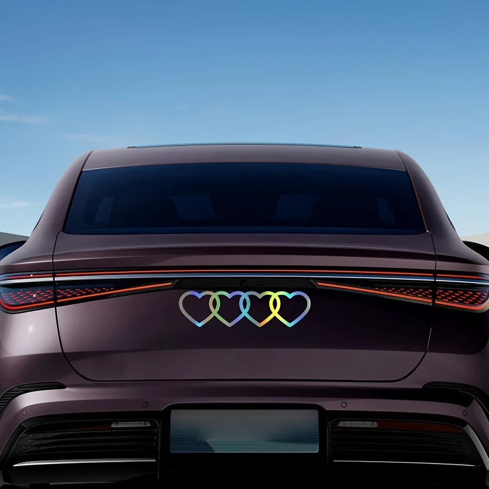 Heart Linked To Heart Car Exterior Decoration Sticker for Car Window Body Rear Tail Decoration Decal