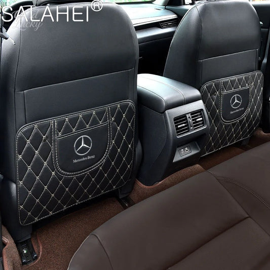 PU Leather Protector Pad Anti Kick Pad Scratch Mat For Mercedes Benz A C E S G Class GLC CLE CLA GLB GLS W177 W205 W213W222 AMG