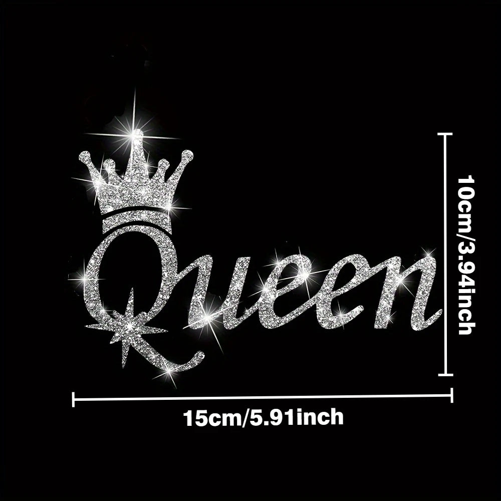 1PC Crown Queen Glitter Car Decal Waterproof Sticker