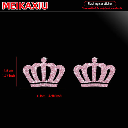 Blingbling Glittered Crown Sticker for Car Body Bumper Window Motorcycle Decal Accessory