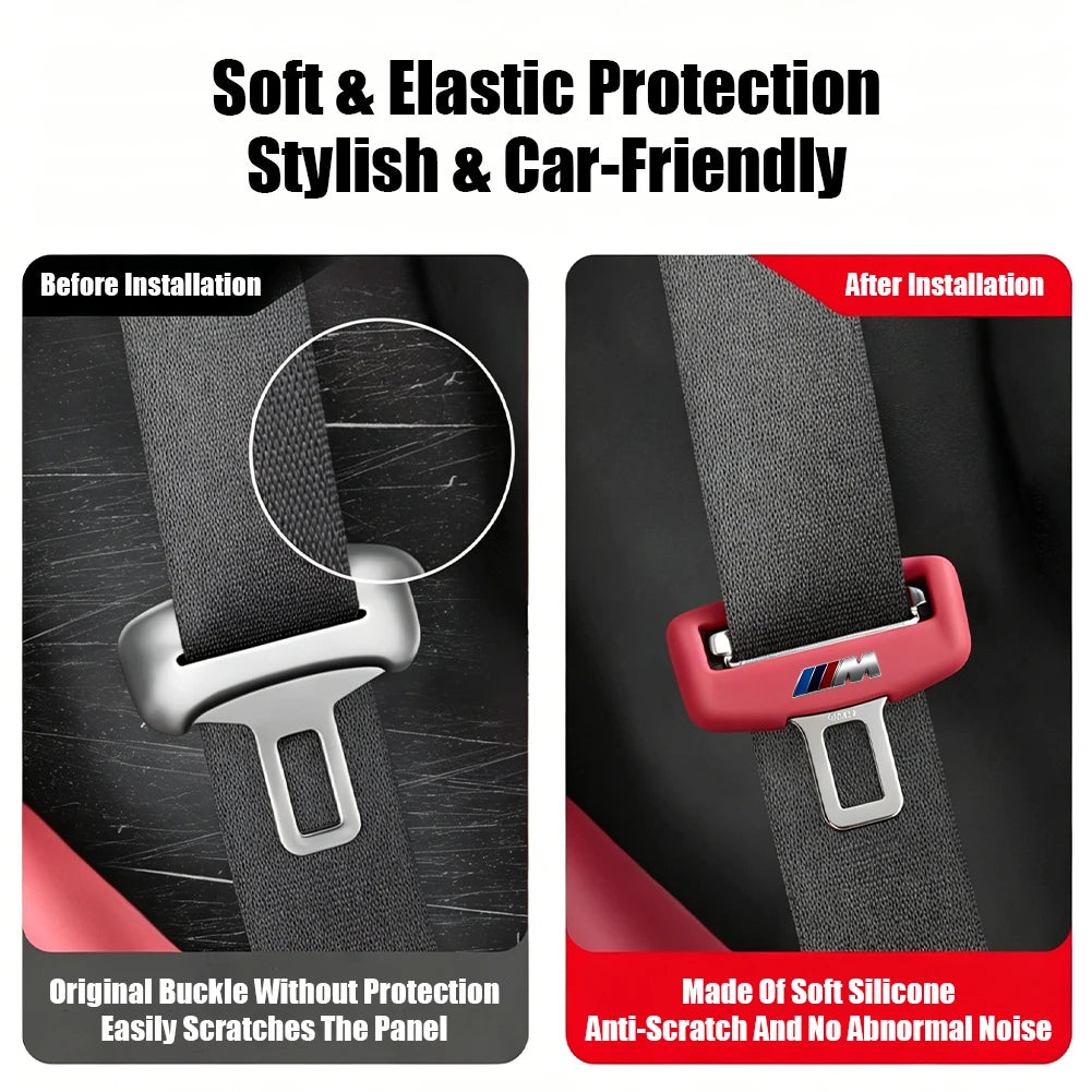 BMW Car Seat Belt Buckle Protective Cover Decorative Accessories for E90 G80 M3 G30 M5 F82 F83 F20 F21 G42 F95 M