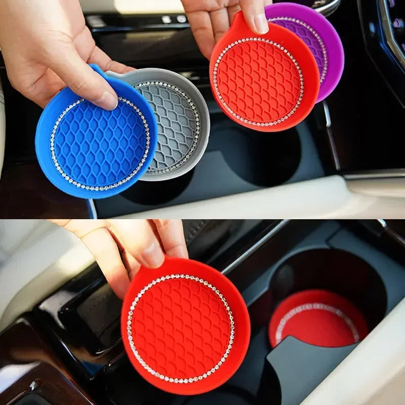 Car Cup Holder Coaster with Diamond Rhinestones
