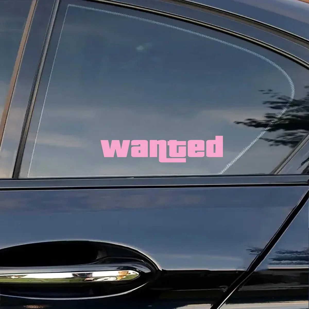 Wanted car sticker decal