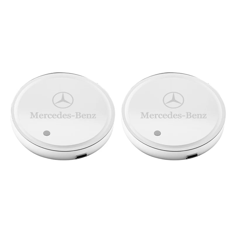 Car Glowing Coasters LED Light For Mercedes Benz AMG W203 W206 W220 W205 W211 Car USB Charging Coasters keychain