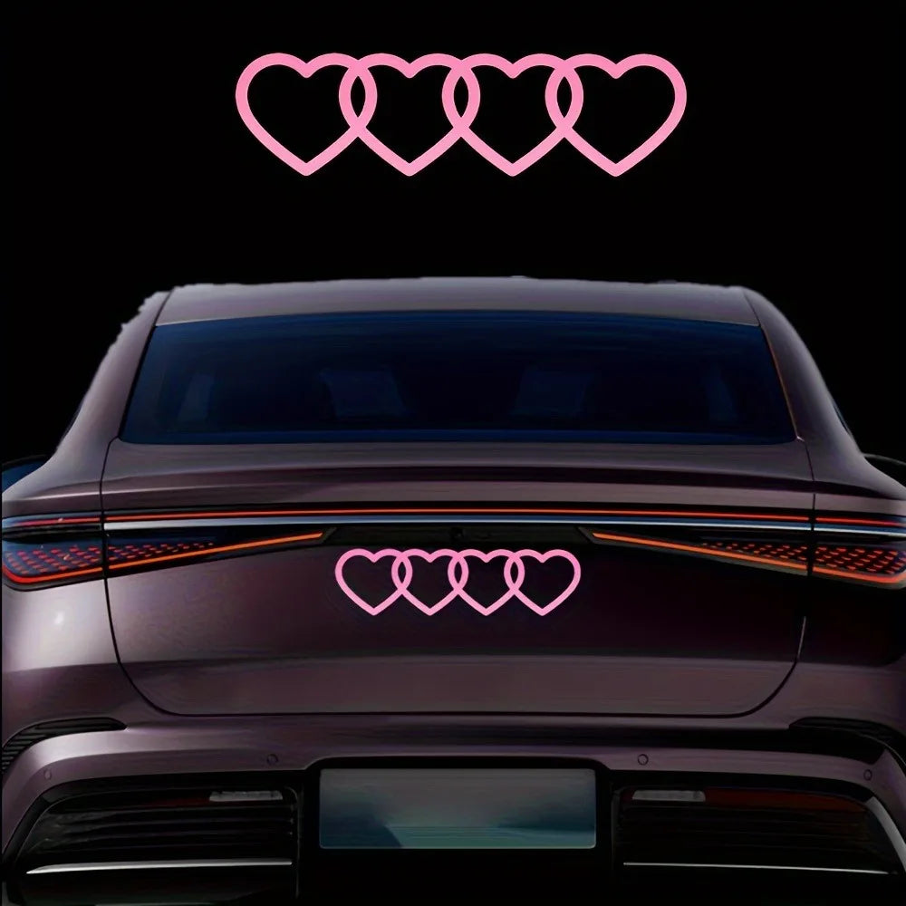 Heart Linked To Heart Car Exterior Decoration Sticker for Car Window Body Rear Tail Decoration Decal