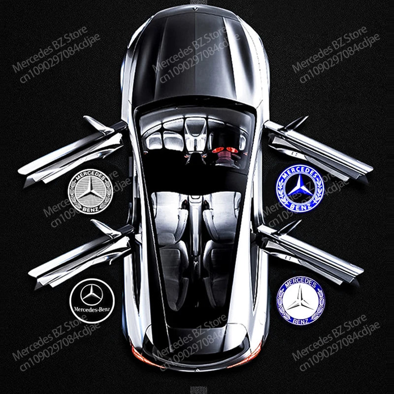 2PCS LED Car Door HD Laser Projector Lights Door Welcome Lamp Mercedes Benz Amg A C E GLC GLA GLE W205 W212 W213 X253 X156 W166