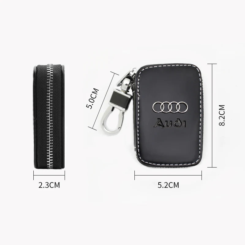 Car Leather Styling Key Chain Emblem Metal Keyring Auto Key Bag For Audi A1 A2 A3 A4 A5 A6 A7 A8 Q2 Q3 Q4 Q5 Q6 Q7 Q8 TT SQ2 S6