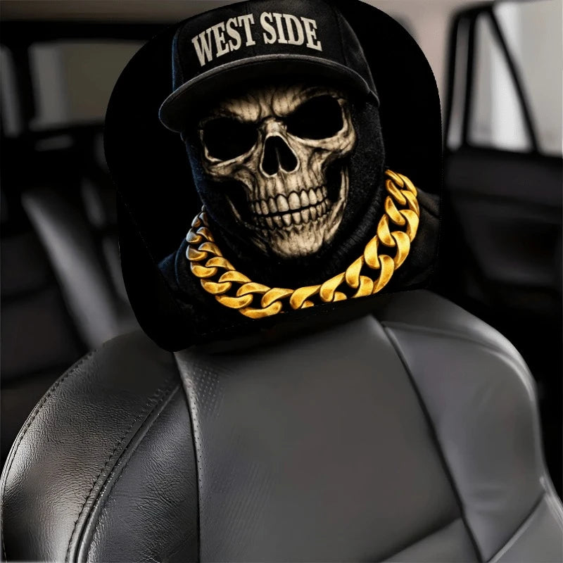 Westside Skull Car Headrest Cover
