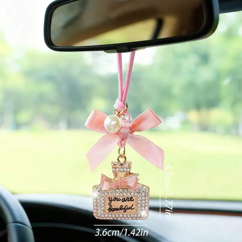 Bow Knot Diamond Car Ornament Perfume Bottle