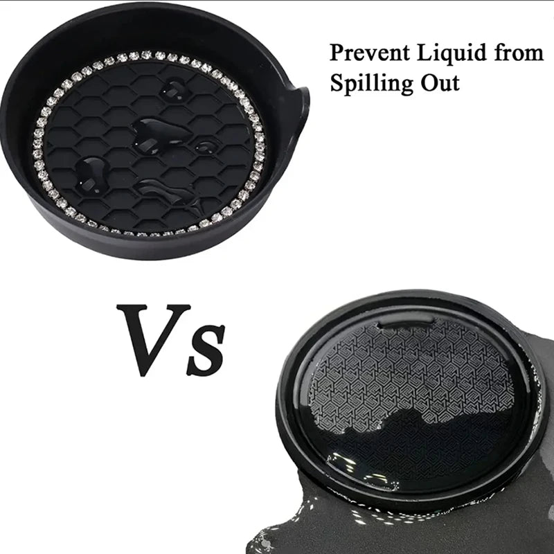 Car Cup Holder Coaster with Diamond Rhinestones