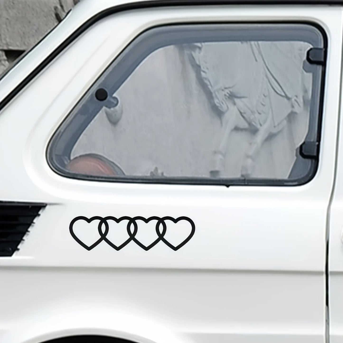 Heart Linked To Heart Car Exterior Decoration Sticker for Car Window Body Rear Tail Decoration Decal