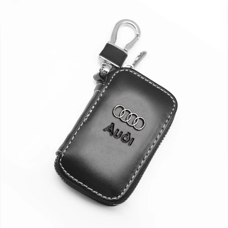 Car Leather Styling Key Chain Emblem Metal Keyring Auto Key Bag For Audi A1 A2 A3 A4 A5 A6 A7 A8 Q2 Q3 Q4 Q5 Q6 Q7 Q8 TT SQ2 S6