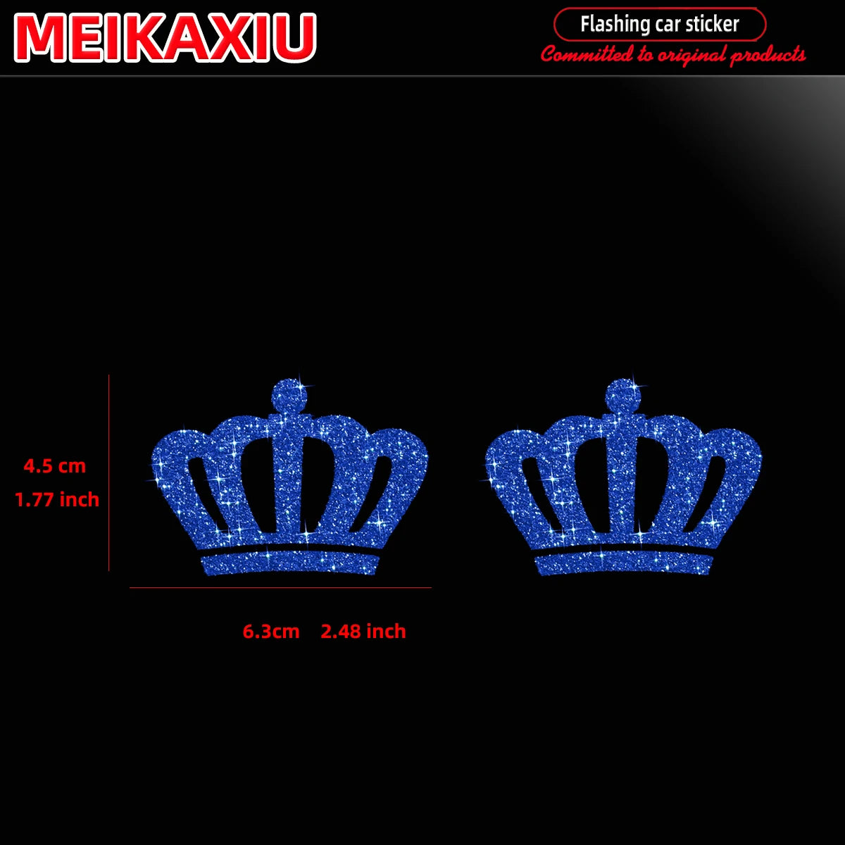 Blingbling Glittered Crown Sticker for Car Body Bumper Window Motorcycle Decal Accessory