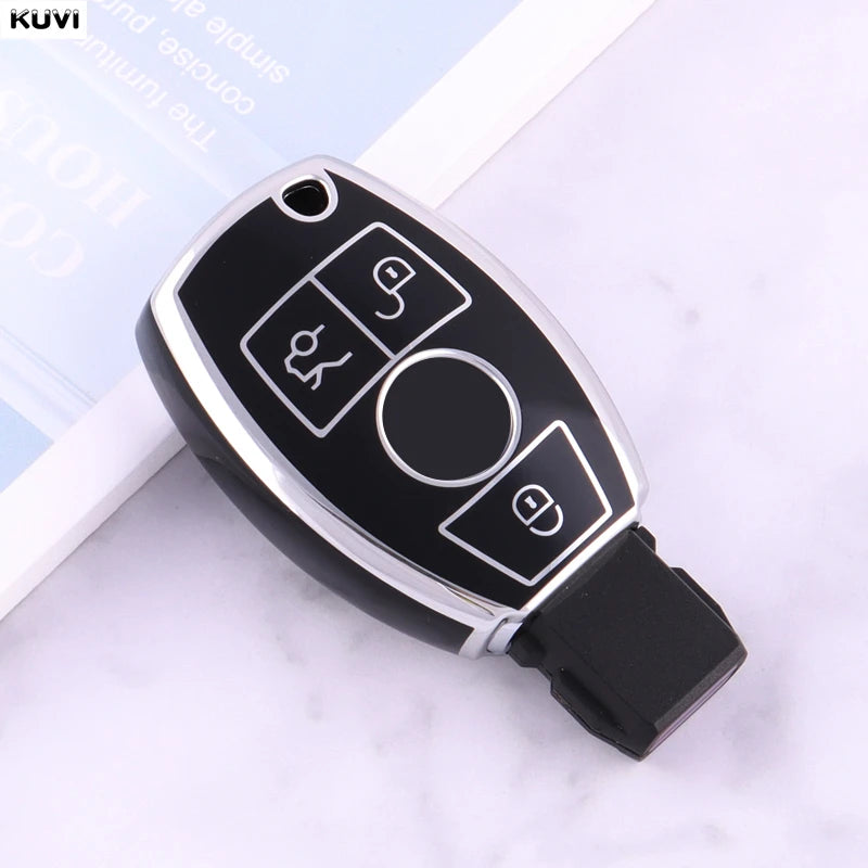 Hot TPU Style Car Key Case Cover For Mercedes Benz CLA GLC GLA GLK W203 W210 W211 W204 W176 A B C R Class AMG Fob Accessories