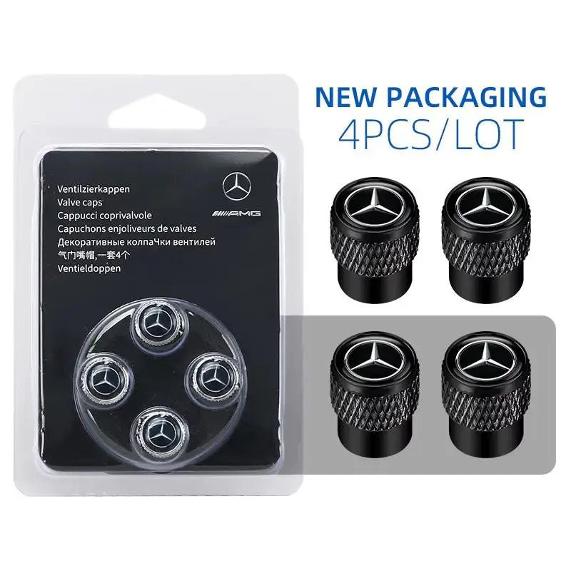 4Pcs/Set Dustproof Anti-block Tyre Valve Stem Protective Caps Fit Mercedes-Benz C W202 W203 W204 E W221 Wheel External Decor
