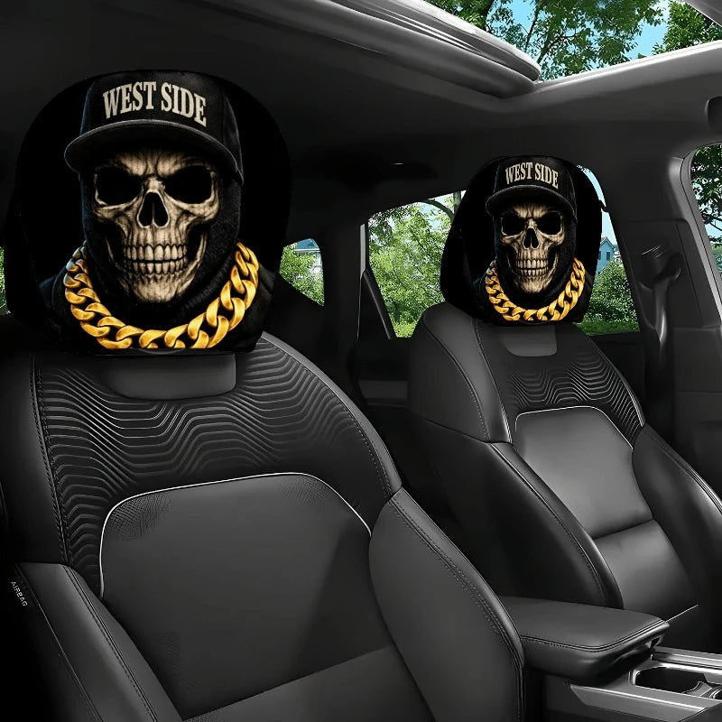 Westside Skull Car Headrest Cover