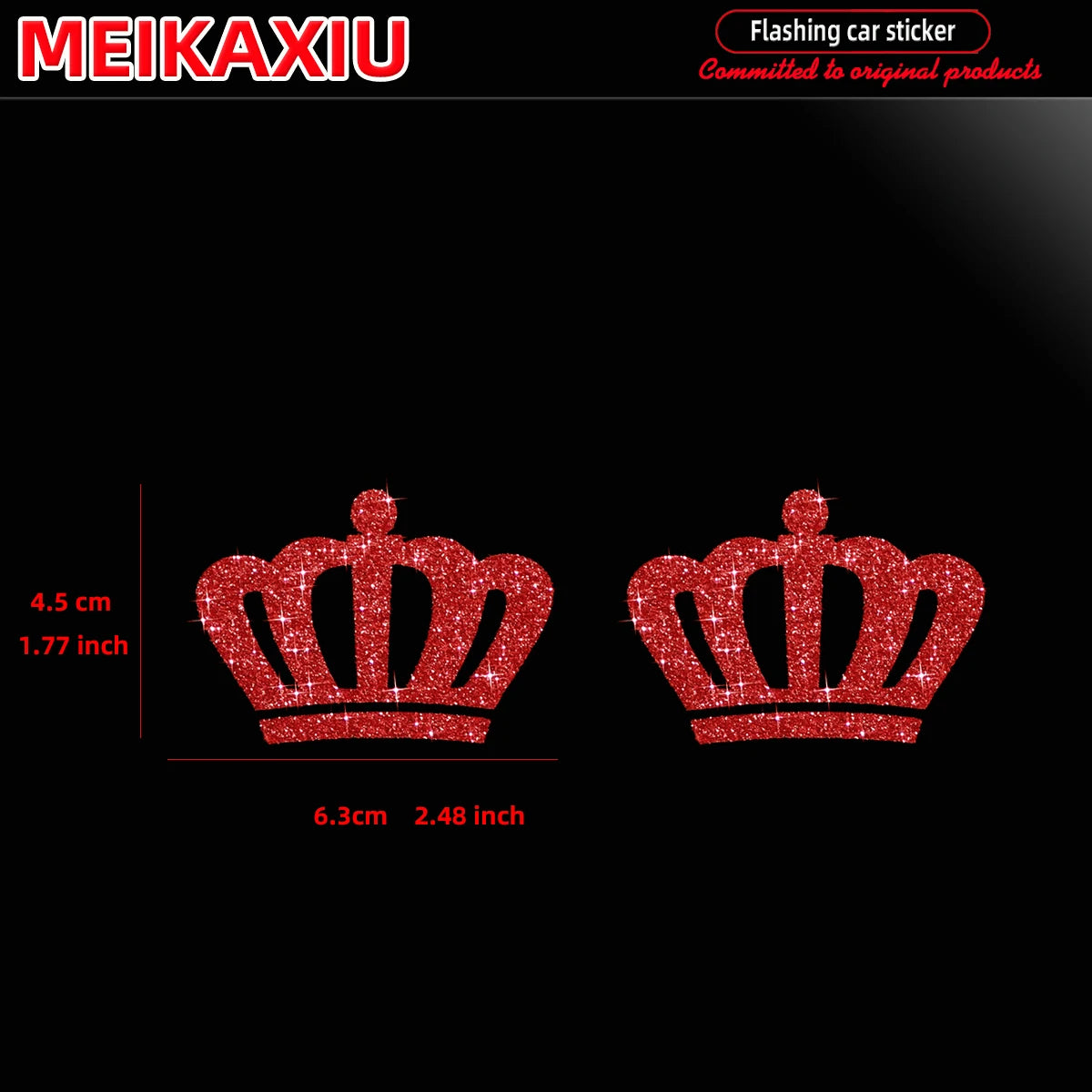 Blingbling Glittered Crown Sticker for Car Body Bumper Window Motorcycle Decal Accessory