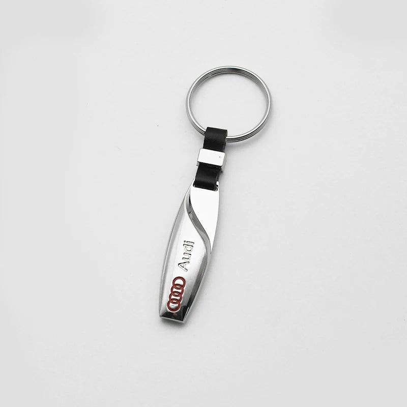 Car Leather Styling Key Chain Emblem Metal Keyring Auto Key Bag For Audi A1 A2 A3 A4 A5 A6 A7 A8 Q2 Q3 Q4 Q5 Q6 Q7 Q8 TT SQ2 S6