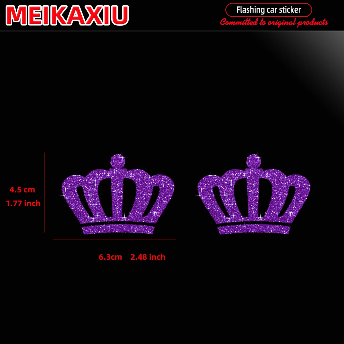 Blingbling Glittered Crown Sticker for Car Body Bumper Window Motorcycle Decal Accessory