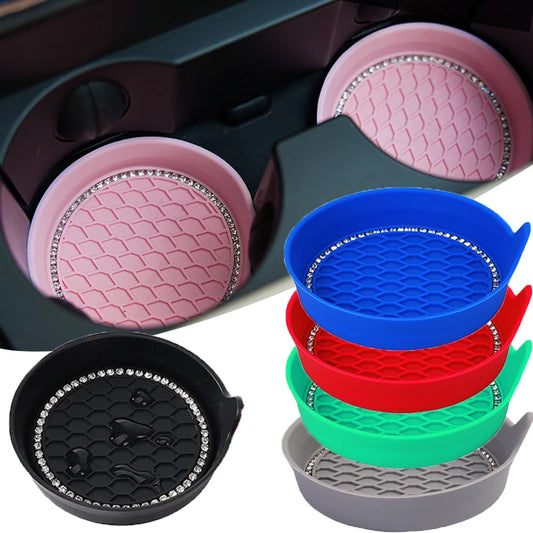 Car Cup Holder Coaster with Diamond Rhinestones