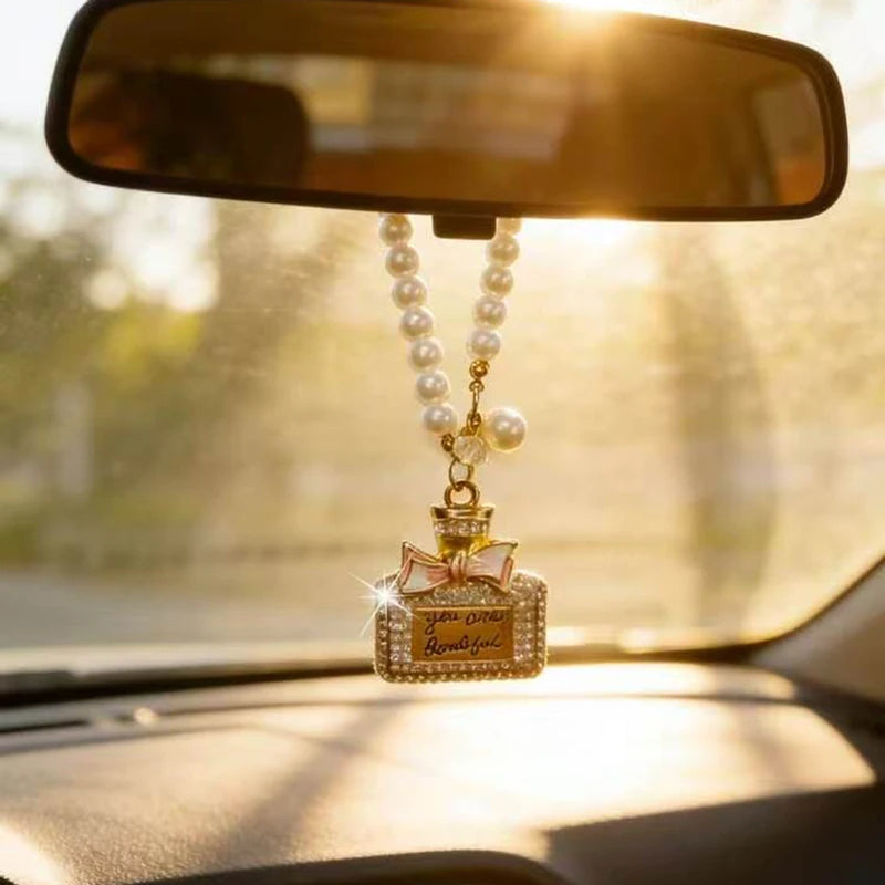 Bow Knot Diamond Car Ornament Perfume Bottle