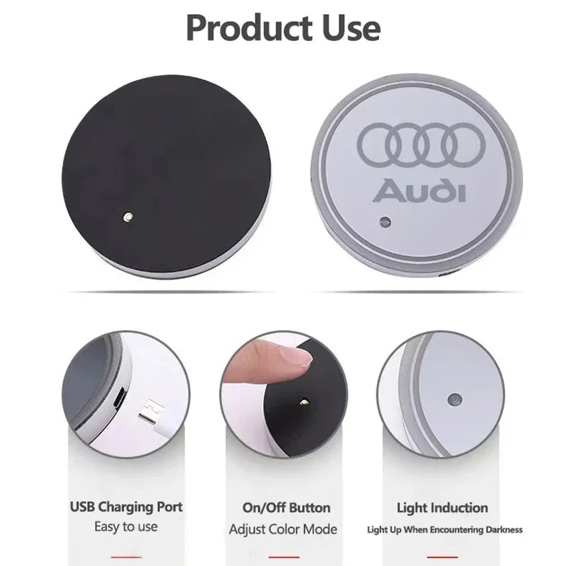 AUDI LED Car Coaster Pad