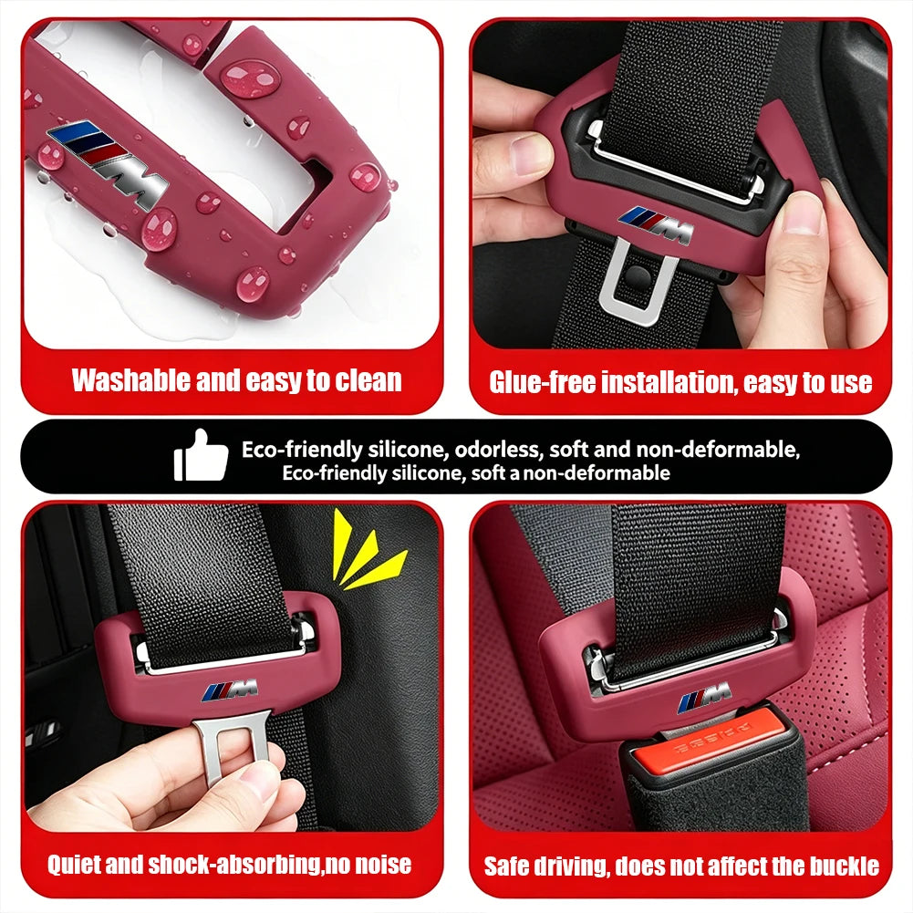 BMW Car Seat Belt Buckle Protective Cover Decorative Accessories for E90 G80 M3 G30 M5 F82 F83 F20 F21 G42 F95 M