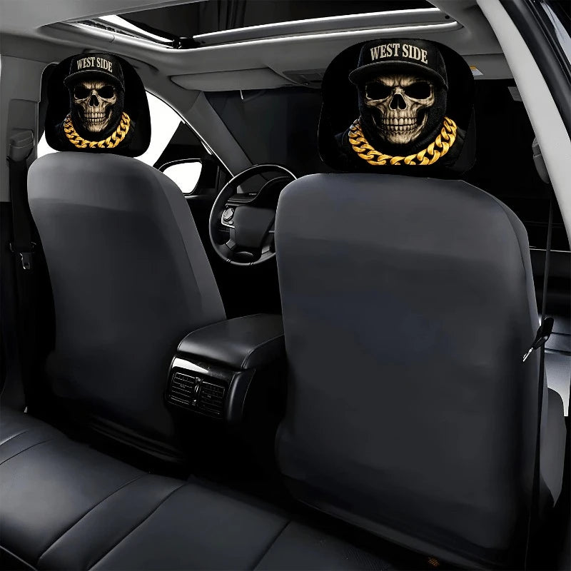 Westside Skull Car Headrest Cover