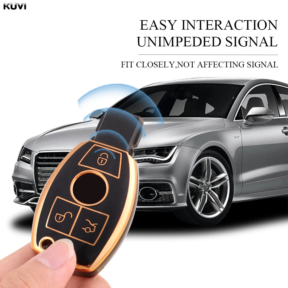 Hot TPU Style Car Key Case Cover For Mercedes Benz CLA GLC GLA GLK W203 W210 W211 W204 W176 A B C R Class AMG Fob Accessories
