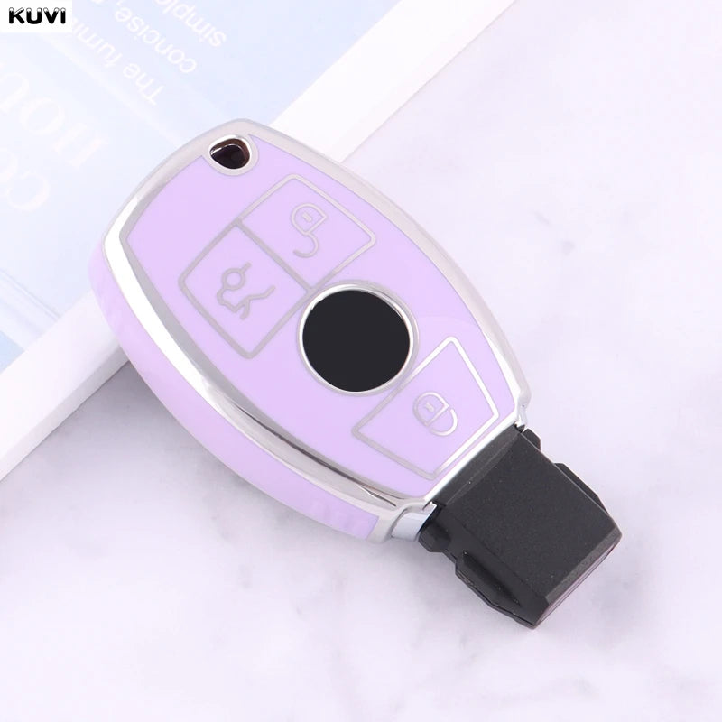 Hot TPU Style Car Key Case Cover For Mercedes Benz CLA GLC GLA GLK W203 W210 W211 W204 W176 A B C R Class AMG Fob Accessories