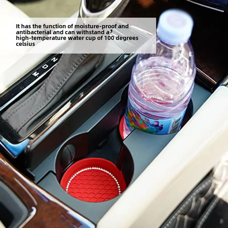 Car Cup Holder Coaster with Diamond Rhinestones