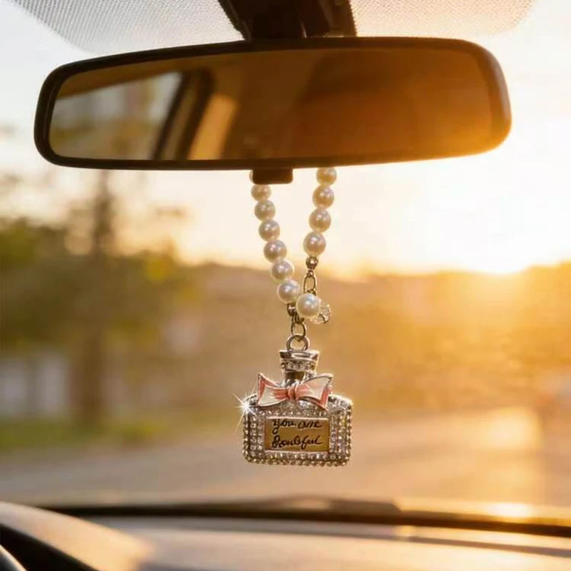 Bow Knot Diamond Car Ornament Perfume Bottle