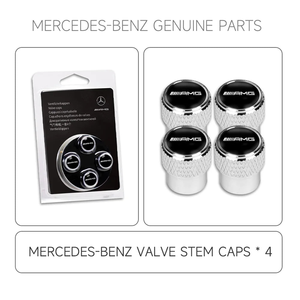 4Pcs/Set Dustproof Anti-block Tyre Valve Stem Protective Caps Fit Mercedes-Benz C W202 W203 W204 E W221 Wheel External Decor