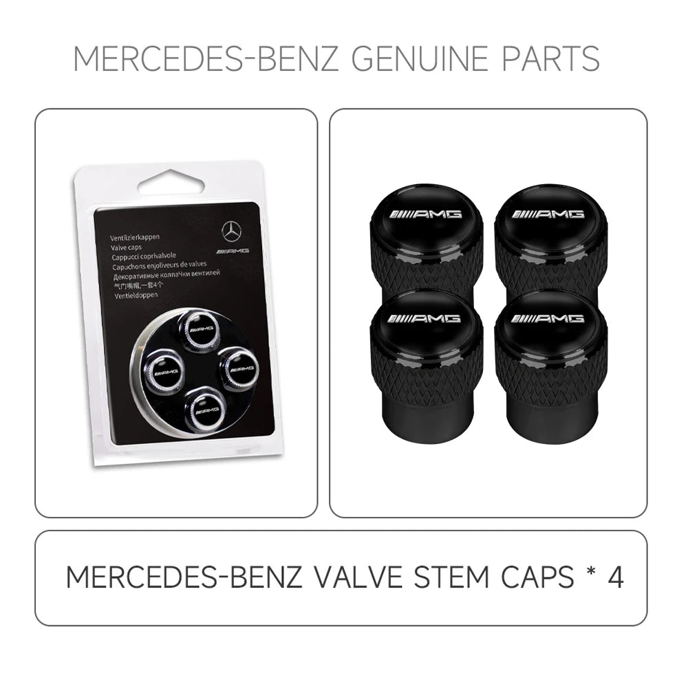 4Pcs/Set Dustproof Anti-block Tyre Valve Stem Protective Caps Fit Mercedes-Benz C W202 W203 W204 E W221 Wheel External Decor
