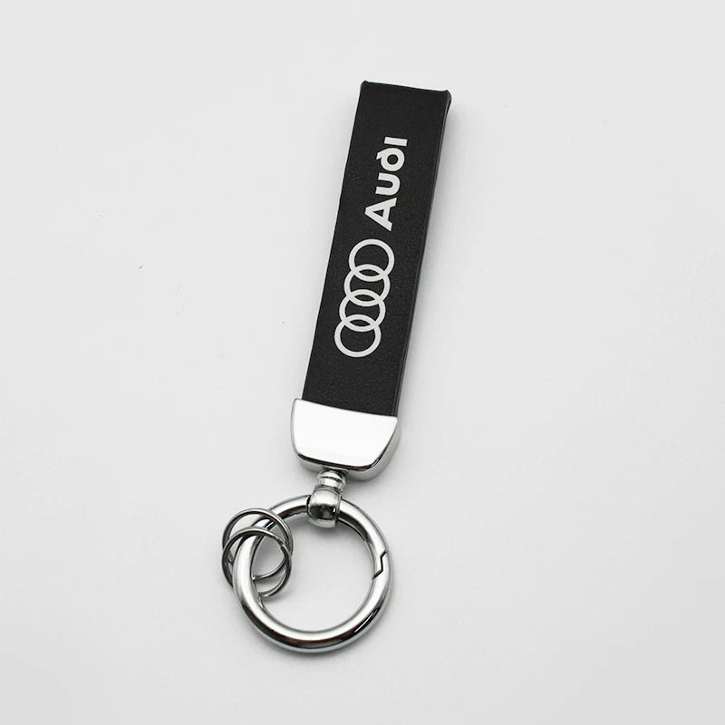 Car Leather Styling Key Chain Emblem Metal Keyring Auto Key Bag For Audi A1 A2 A3 A4 A5 A6 A7 A8 Q2 Q3 Q4 Q5 Q6 Q7 Q8 TT SQ2 S6