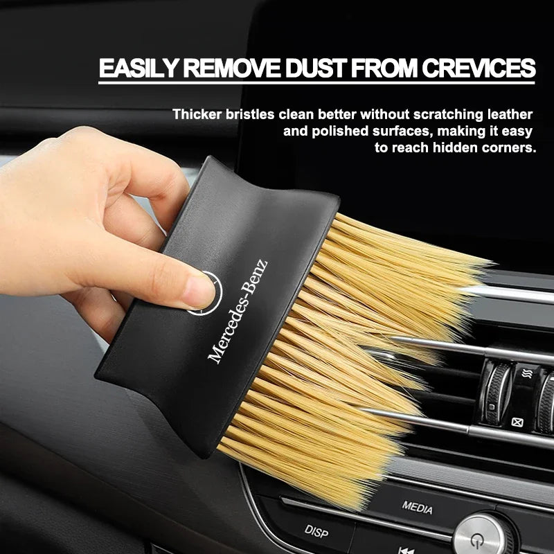 1Pcs Car Dedusting Brush Air Outlet Cleaning Brush Car Accessories Stickers For Mercedes Benz C63 W117 Cla45 W205 W212 E63 W207