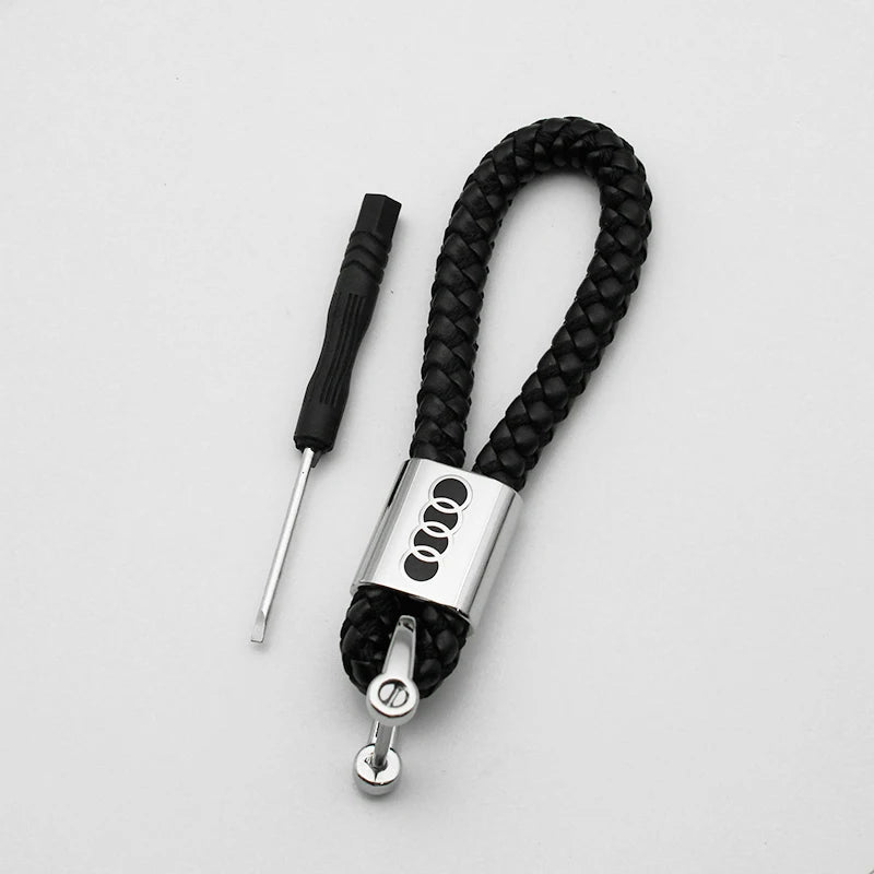 Car Leather Styling Key Chain Emblem Metal Keyring Auto Key Bag For Audi A1 A2 A3 A4 A5 A6 A7 A8 Q2 Q3 Q4 Q5 Q6 Q7 Q8 TT SQ2 S6