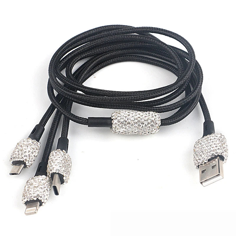 Dual USB Bling Bling Car Charger with Handmade Rhinestone