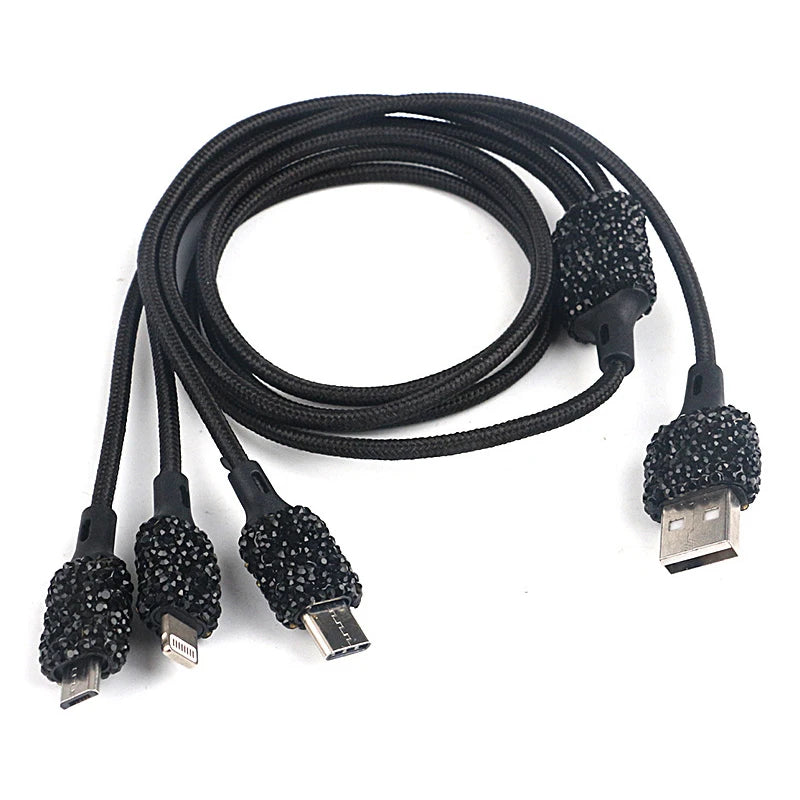 Dual USB Bling Bling Car Charger with Handmade Rhinestone