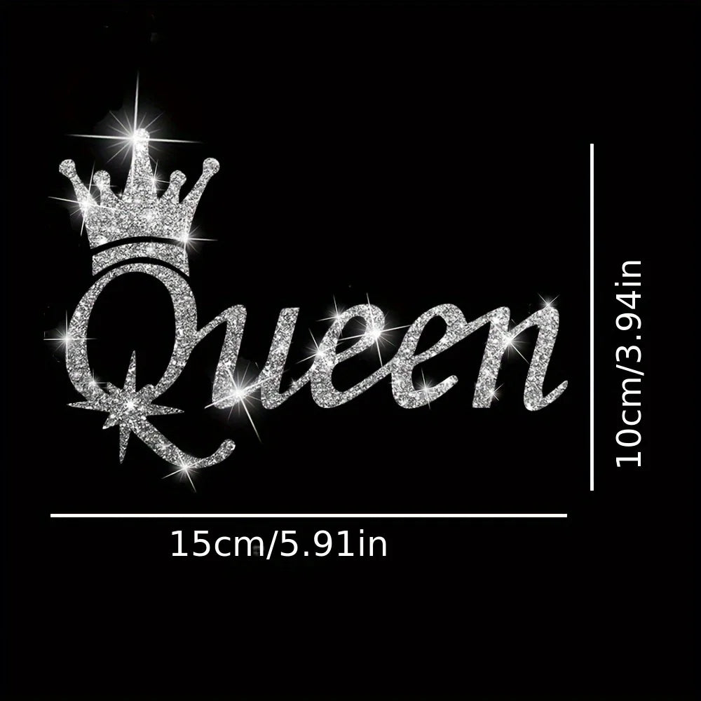 1PC Crown Queen Glitter Car Decal Waterproof Sticker