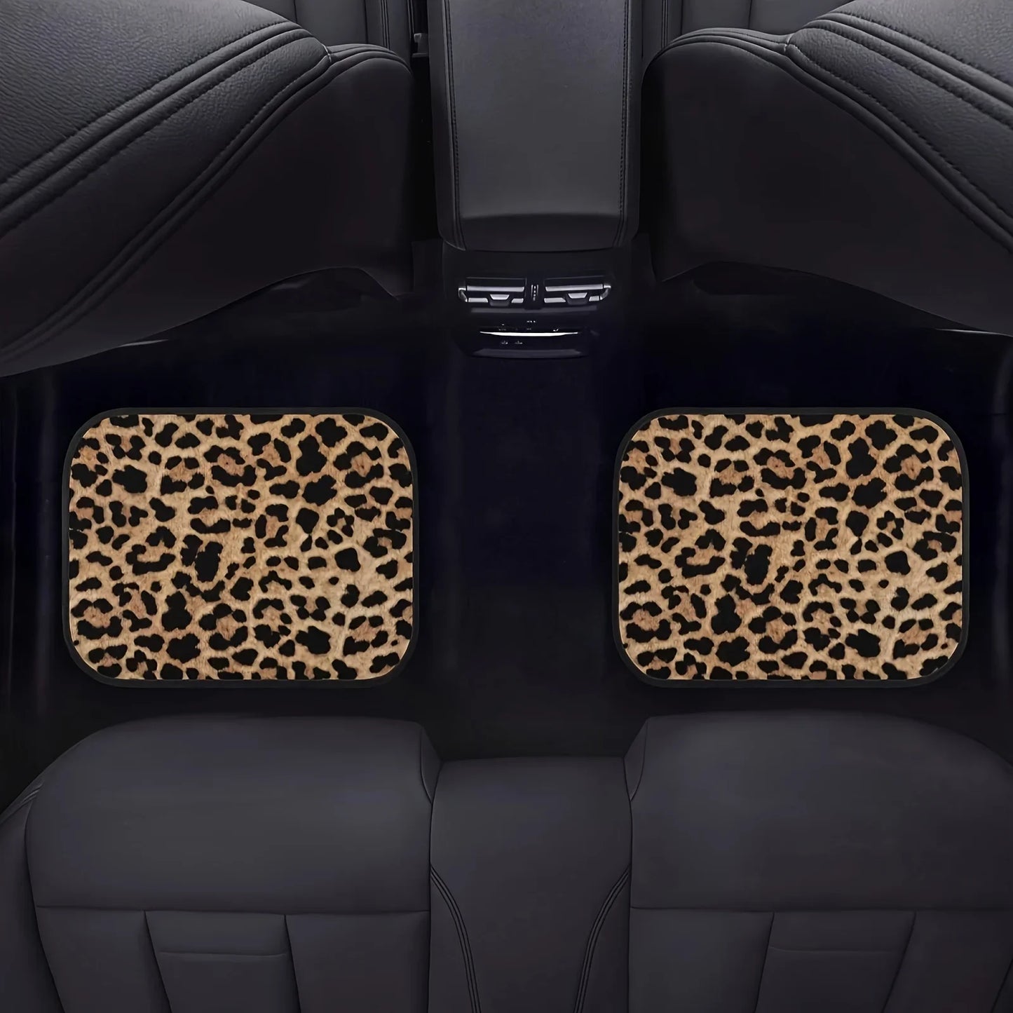 Leopard Print Car Floor Mats Set